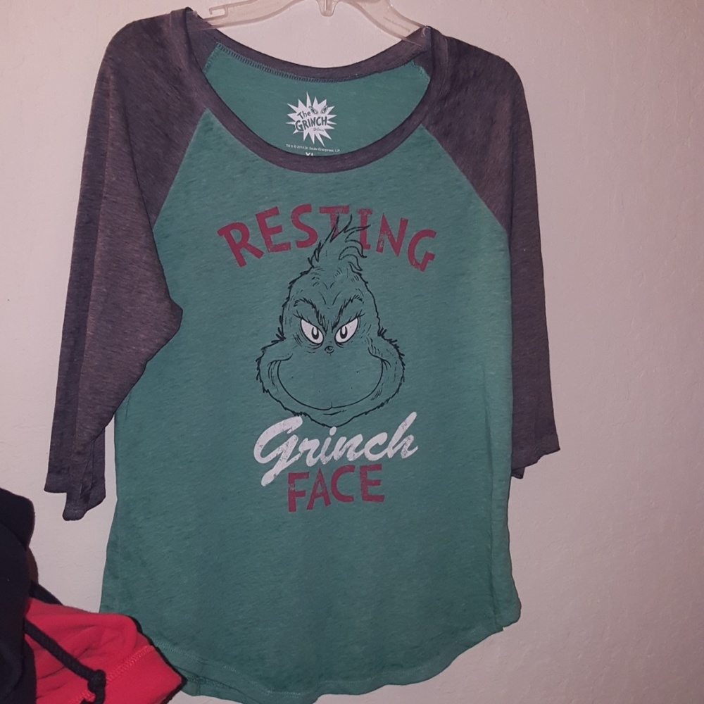 Womens resting grinch face shirt size xl